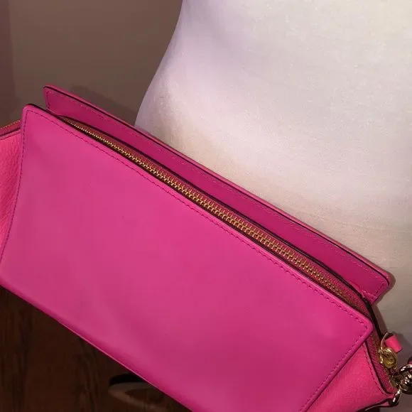 KATE SPADE Hot Pink and Orange Top Zipper Closure Crossbody Bag or Clutch - Picture 13 of 15